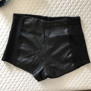 High waist Pleather shorts from Forever 21